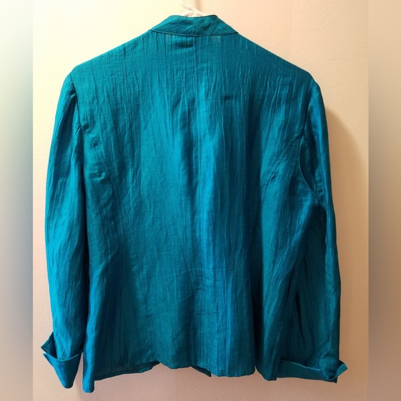 Jones New York, vibrant blue top., Sz 10, 87%Linen 13%Nylon. - Picture 2 of 3